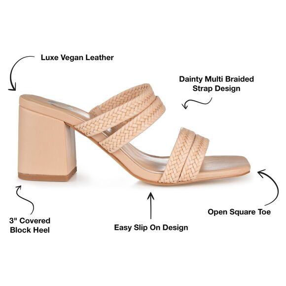 Journee Collection Women's Natia Open Square Toe Block Heel Sandals, Tan, 9M - Picture 4 of 4